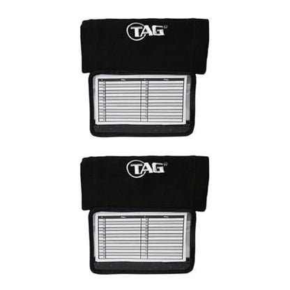 TAG Adult Wrist Coach 2 Pack, Five Window Size 5" x 3", Football Baseball Softball Plays Playbook Quarterback Wristband, Black