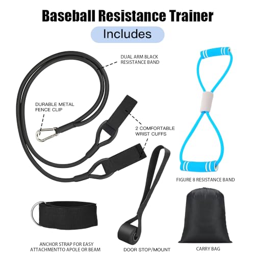 Davllin Baseball Softball Resistance Training Bands - Pitching Trainer and Arm Trainer for Pitching Arm Strength Throwing Warm up Stretching - style: 5-in-1-25lbs