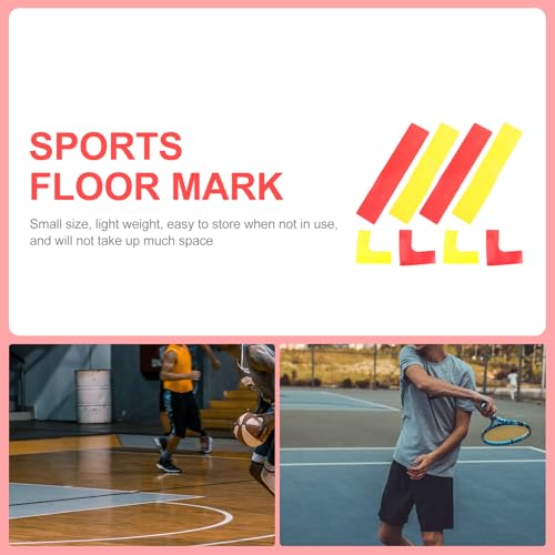 PRETYZOOM 8pcs Tennis and Football Training Markers Set, Red and Yellow Court Spot and Line Markers for Sports Agility and Field Practice