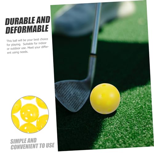 50pcs Pickleball Outdoor Accessory Reusable Balls for Hitting Practicing Easy to Carry Use - color: Yellow