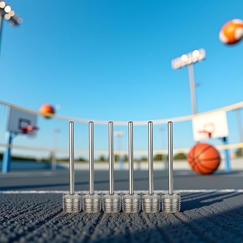 6Pcs Stainless Steel Balls Pumps Inflation Needle Air Inflate Pumps Needle for Basketball Soccer Balls Volleyball Pumps Inflation Needle Basketball Football Air Pumps Accessories