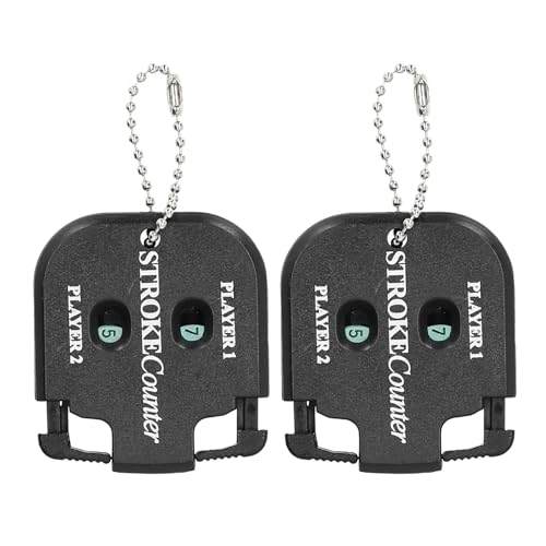 2pcs Portable Golf Score Counter Mini Stroke Shot Counter with Key Chain for Score Tracking ABS Compact