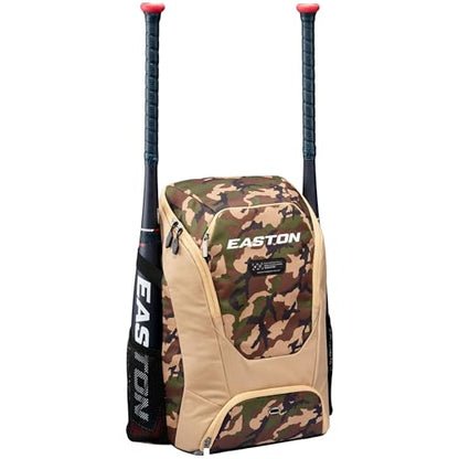 Easton Dugout Backpack Equipment Bag | Baseball & Softball | Multiple Colors - color: Tan / Army Camo