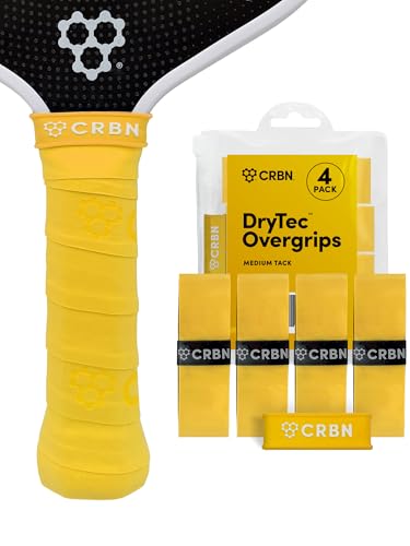 CRBN Pickleball - Drytec™ Overgrips - Pickleball Paddle Grip Tape - Absorbs Shock & Moisture - 4 Pack - color: Yellow - 4 Pack