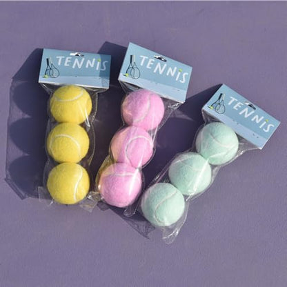 Tennis Balls 3 Pack with Standard Elasticity, Daily Training and Practice Tennis Balls, Pink, Green, Yellow - color: Yellow