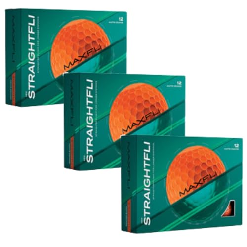 Maxfli StraightFli Golf Balls – Matte Orange, 36- Pack | Low Spin Distance Golf Balls for Straighter Shots | Soft Feel, Durable Ionomer Cover | for Beginners & Recreational Golfers