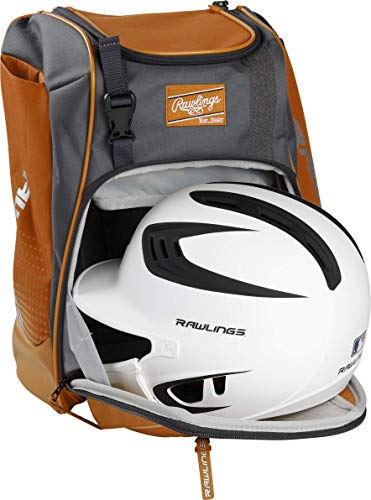 Rawlings | FRANCHISE Backpack Equipment Bag | Baseball/Softball | Rec/Travel | Multiple Styles - color: Orange/Black