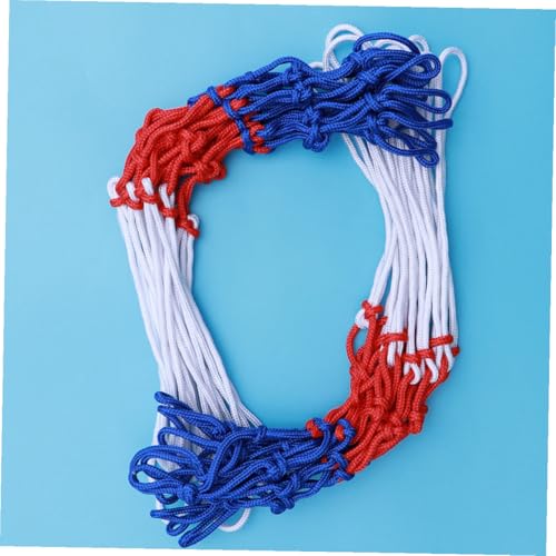 Tricolor Nylon Basketball Net Replacement 4pcs Portable Sturdy Outdoor Basketball Mesh for Competition and Backyard Hoop Use