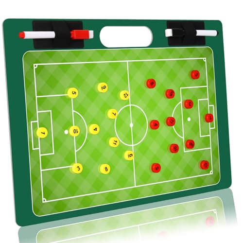 Magnetic Coach Marker Boards, Dry Erase Double-Sided Coach Lineup Clipboard, Coaches Gift, Fit for Basketball, Football, Soccer, Baseball - style: Soccer clipboard for coaches magnetic