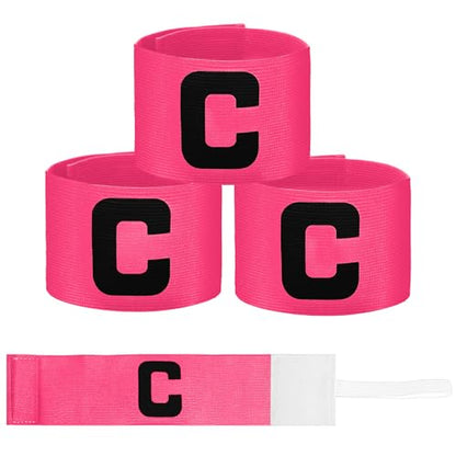 3PCS Captain Armbands, 7x33 Cm/2.75x13 Inch Rose Red Soccer Captain Armband Adjustable Leader Armband Team Sport Armband Football Rugby Basketball Player Band for Adult Youth Soccer Volleyball Team