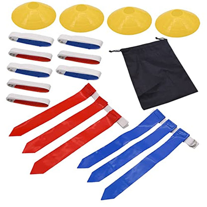 1Set Multi Use Football Waist Flag Set Belts Flags for Youth Rugby Games Outdoor Training Activities