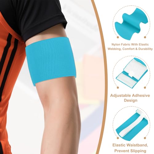 Captain Armbands, Adjustable Leader Arm Bands for Soccer Elastic Team Sport Arm Band-Fitting for Football/Volleyball/Rugby - color: Sky Blue