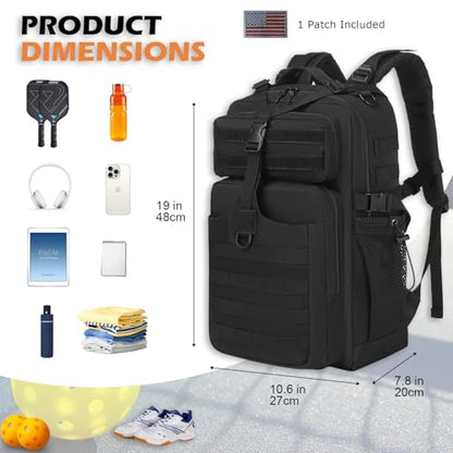 Pickleball Backpack for Men and Women, Tactical Pickleball Paddle Bag with Molle System Design