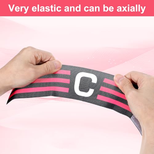 6 Pcs Adjustable Captain Armbands, 12.2x2.55Inch Soccer Captain Armband Elastic Leader Sport Arm Bands for Football Basketball Rugby Volleyball Team Leaders