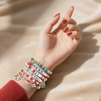 OHOME Stocking Stuffers - 6 Pack Bracelets for Teen Girls Women | Christmas Gifts for Teens Men Adults - Christmas Decorations Accessories Shirts Outfits | Xmas Sweater Dresses for Girls 2025 - style: Christmas