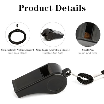 Whistle, Whistle for Coaches, Plastic Whistles for Adults, Coach Whistles with Lanyard, Referee Whistle Loud Crisp Sound Whistle Emergency for Teacher Polices Officials Sport Training Lifeguard