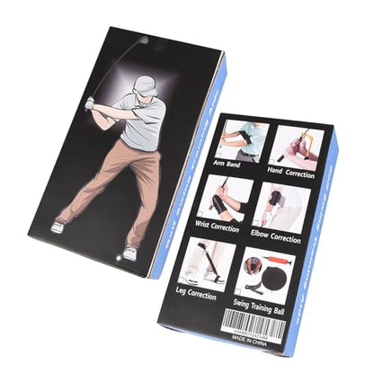 Golf Swing Trainer Training Set for All Levels, Golf Posture Correction Aids to Improve Swing Posture, Tempo and Shot Consistency - style: 6-Piece
