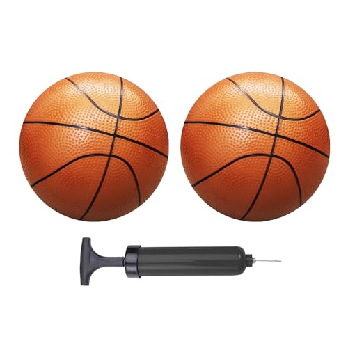 ABAJI Mini Basketballs Red 2 PCS 5" Set with Random Color Pump Needle Durable Material for Mini Hoop Toddlers Kids Teenagers for Pool Indoors Outdoors - color: Brown