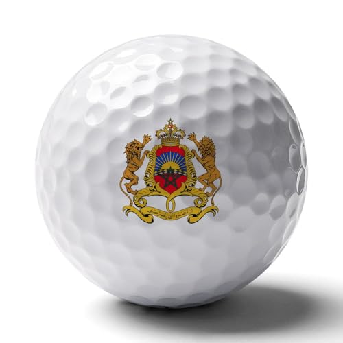 Morocco Coat of Arms Moroccan Custom Golf Balls Soft Practice Training Golf Balls for Men Women Indoor Or Outdoor Use