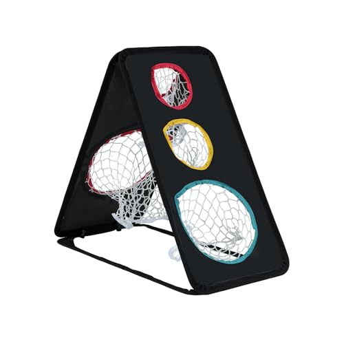 Tangkula Dual-Sided Golf Chipping Net, Triple Target Training System with 5 Holes, Triangular Structure, Indoor/Outdoor Golfing Target Accessories, Golf Chipping Practice Net