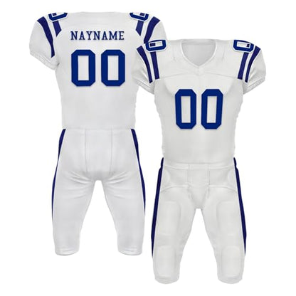 Youth Football Practice Jersey, Custom Blank Kids Practice Football Uniform Sportswear for Boys Training Games - color: Speed Blue White