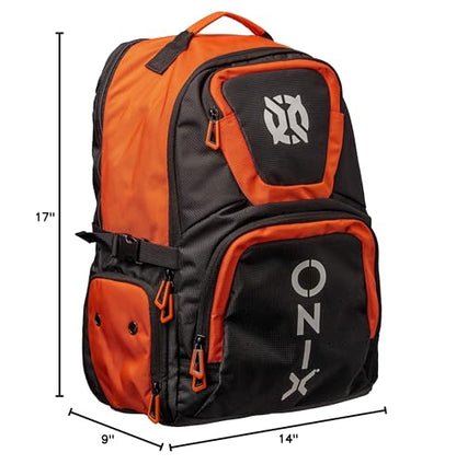 ONIX Pickleball Pro Team Durable Polyester Padded Paddle Compartment Easy to Carry Backpack — Orange/Black