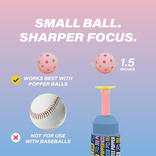 Bandit Sports Coach RAC Tee Popper Mini, Hitting Tee for Perfect Swings, Batting Machine for Practicing Hitting Without a Pitcher Blue