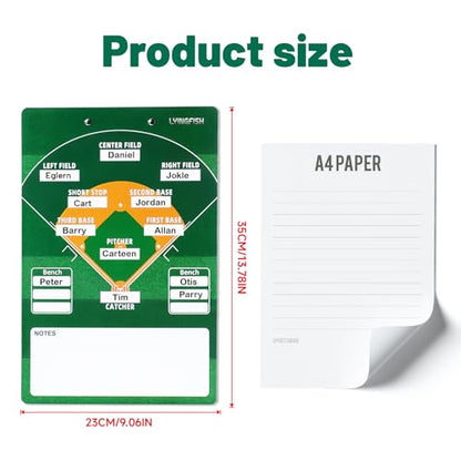 Dry Erase Coaches Clipboard， Reuse Baseball Dry Erase Coaching Board Double-Sided Baseball White Board for Coaches Writable and Erasable Coaching Board (Baseball) - style: Modern baseball
