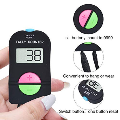 VANVENE Electronic Hand Clicker Counter,Easy to Operate Tally Counter, Supermarket People Flow Manual Additio Subtraction Counter Clicker,for Golf/Football Sports