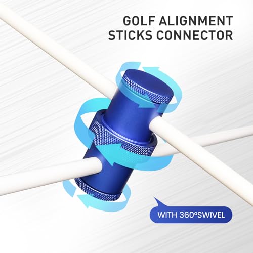 FINGER TEN Golf Alignment Sticks Rods Swing Trainer Tools 43 Inch 2 Or 3 Pack, Fits in Golf Bag Tour Stickers Practice Training Aid - color: Blue Connector Without Sticks