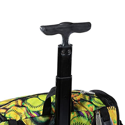 Boombah Rolling Superpack 2.0 Baseball/Softball Gear Bag - 23-1/2" x 13-1/2" x 9-1/2" - Telescopic Handle - Holds 4 Bats - Wheeled Version - Neon Ballpark Glitter Multi