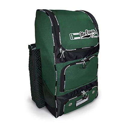 No Errors Top Pick Baseball Backpack for Kids - Heavy Duty Youth Baseball and Softball Bag with Fence Hooks - Dual Glove and Bat Compartments - color: Green