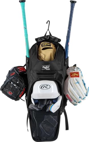 Rawlings | FRANCHISE 2.0 Player's Backpack | Baseball/Softball | Rec/Travel | Multiple Styles | Baseball/Softball - color: BLACK