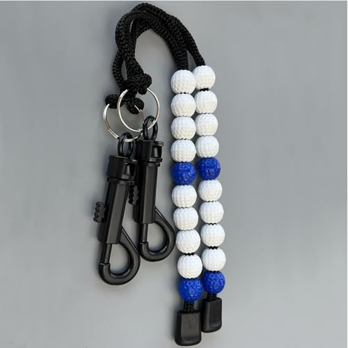 2 Pcs Golf Beads Count Stroke Score Counter, Golf Beads Counter, Golf Beads Score Counter, Golf Rhinestone Bead Score Counter - color: Blue