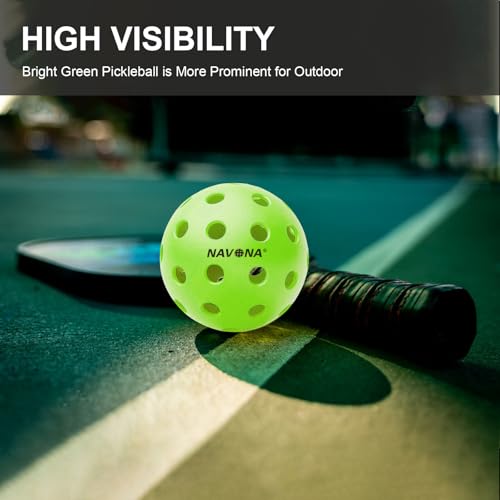 Navona 48 Pack Premium 40-Holes Outdoor Pickleball Balls, Meet USAPA Official Requirement, Perfectly Balanced, High Bounce True Flight, Durable Outdoor Pickleball Set - style: Pickleballs-G-48 pack