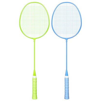 AboveGenius Badminton Rackets Set of 2, Lightweight Badminton Set for Outdoor Backyard Games, Portable Racquet for Family Beginners Adults and Teens