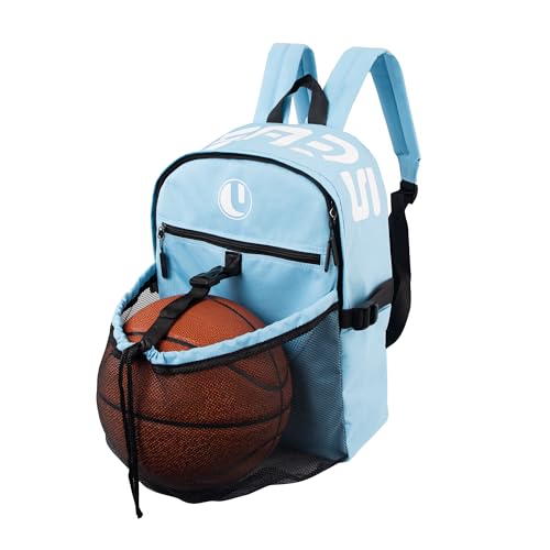 Basketball Backpack with Separate Ball Compartment & Shoe Storage - Durable Sports Bag for Kids & Youth, Water-Resistant Gym Bag for Soccer, Volleyball, and Basketball Gear Training - color: Blue