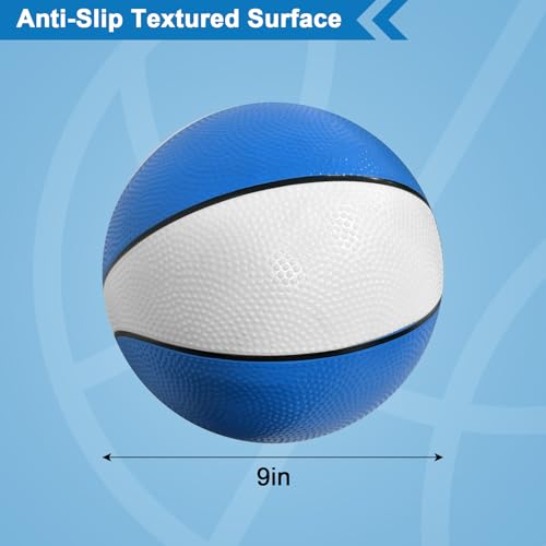 9 Inch Water Basketball 2PCS, Size 6 - Rubber Pool Basketballs with Air Pump & Net for Swimming Pools Basketball Hoops