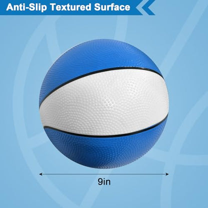 9 Inch Water Basketball 2PCS, Size 6 - Rubber Pool Basketballs with Air Pump & Net for Swimming Pools Basketball Hoops