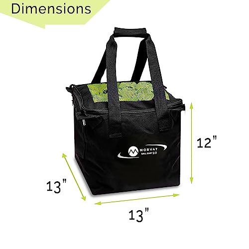 MORVAT Professional Tennis & Pickle Ball Hopper Holds 165 Balls Heavy-Duty Pro Sports Practice Cart, Foldable Portable Compact & Lightweight Zippered Pocket & Racket Holder, Carry Bag + 3 Tennis Balls - style: Hopper Bag