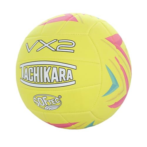 Tachikara VX2 Solid & Spark Volleyball - color: Optic Yellow, style: Spark