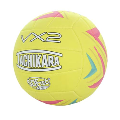 Tachikara VX2 Solid & Spark Volleyball - color: Optic Yellow, style: Spark