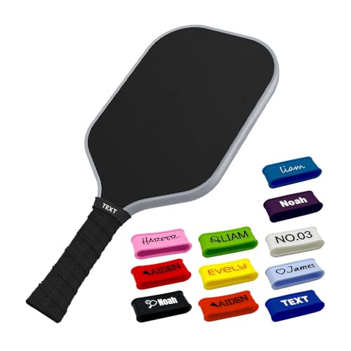 2PCS Custom Pickleball Paddle Name Bands Silicone Personalized Ring Grip Bands for Tennis Table Tennis Badminton