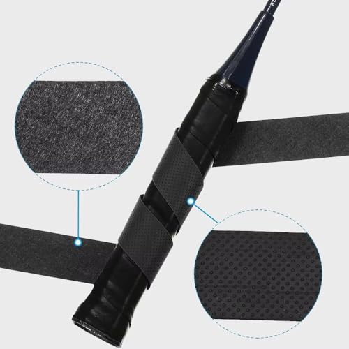Premium Tennis Racquet Grip Tape，Secure Your Handle for Optimal Play，43.3 Inch Length and 1 Inch Width，3 Pcs,Black