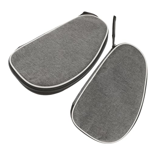YARNOW 2pcs Table Tennis Paddle Cover Set, Gray Shell Hard Protective Case for Pingpong Racket Storage and Sports Carrying Bag, Portable Organizer for Table Tennis Equipment