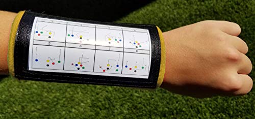 Y23 - Football Wristbands - Wrist Coach - QB Wristband - Football Play Wristbands - Playbook Wristband - color: Yellow, size: 8 Pack