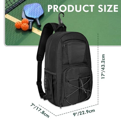 GOBUROS Pickleball Sling Bag for 2 Paddles, Pickleball Crossbody Backpack with Multiple Pockets and Hanging Fence Hook for Men and Women