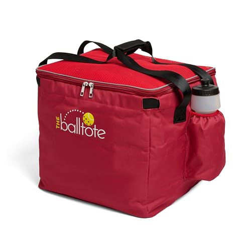 Racket Pets The Ball Tote - Replacement Bag for Tennis and Pickleball Pro Teaching Cart Hopper, Large Tote Bag For 150 Tennis Balls or 100 Pickleballs, Frame Not Included, (Red)