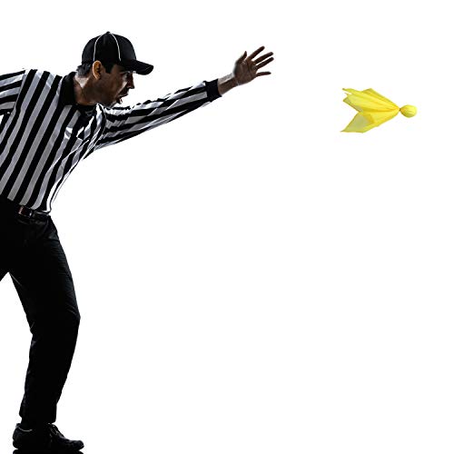 Gejoy 12 Pcs Football Penalty Flag Set - Tossing Flags for Sports Fans, Referees, Parties(Yellow)