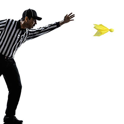 Gejoy 12 Pcs Football Penalty Flag Set - Tossing Flags for Sports Fans, Referees, Parties(Yellow)